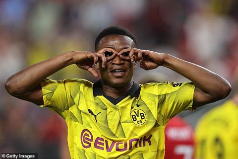 Youssoufa Moukoko scored the winning goal as Borussia Dortmund beat Manchester United