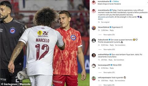After the game, Marcelo wished Sanchez the best possible recovery in an Instagram post