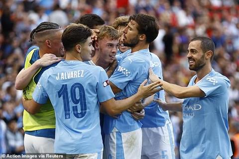 Cole Palmer netted the opening goal of the match for Manchester City at Wembley