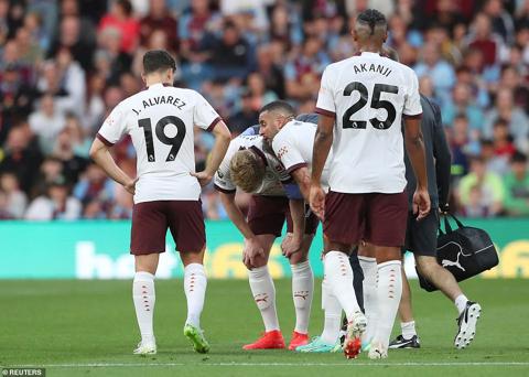 Man City could be without Kevin De Bruyne for several weeks after the skipper on the night pulled up early on in the first-half