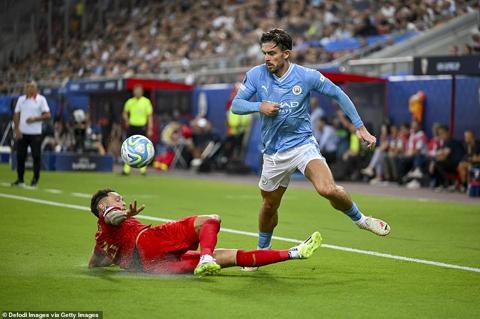 Jack Grealish looked to skip beyond Lucas Ocampos earlier in the showdown but was brought down, resulting in a free-kick