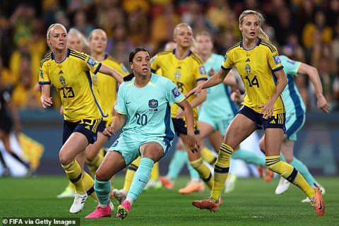 Australis s star striker Sam Kerr struggled to get into the game against well-drilled opponents