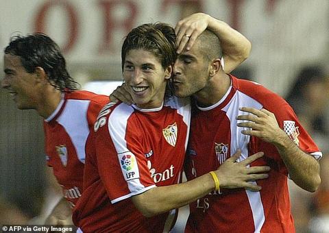 Ramos (centre) came through Sevilla s academy before breaking into the senior side in 2004