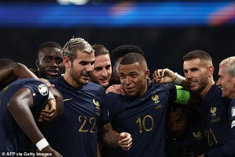 France (pictured) beat the Republic of Ireland 2-0 at the Parc des Princes on Thursday evening
