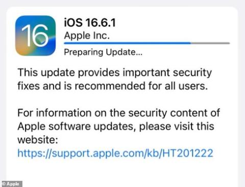 Apple confirmed the update provides important security fixes but it wouldn t confirm any further details