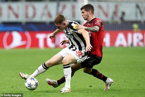 Youngster Elliot Anderson was afforded an opportunity off the bench at the San Siro
