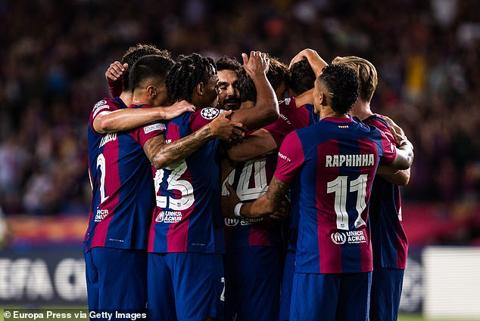 Xavi s men secured a thumping victory to make a statement in their first European outing of the season