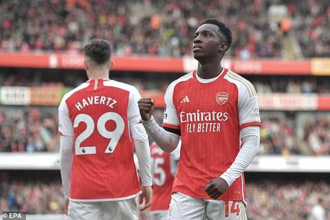 Eddie Nketiah was the hero for the Gunners as he scored his first Premier League hat-trick