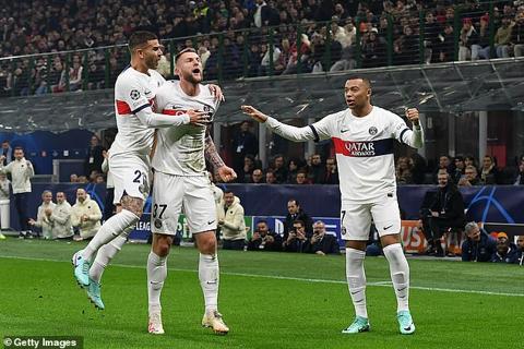 Former Inter star Milan Skriniar (middle) had given the visitors the lead after just eight minutes