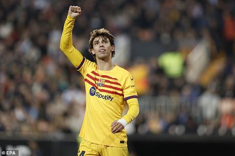 Joao Felix opened the scoring in Valencia after his 55th-minute strike put Barcelona in control
