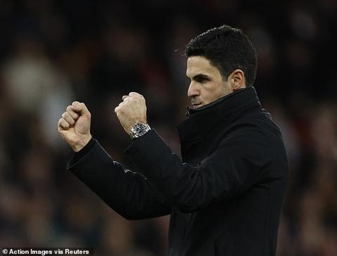 Mikel Arteta - who was once again shown a yellow card - wasn t afraid to show his joy