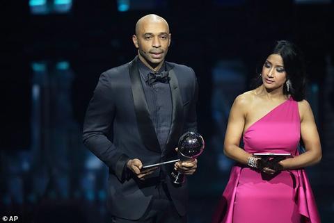 Thierry Henry was left to collect Messi s Best award as the Argentinian stayed in America