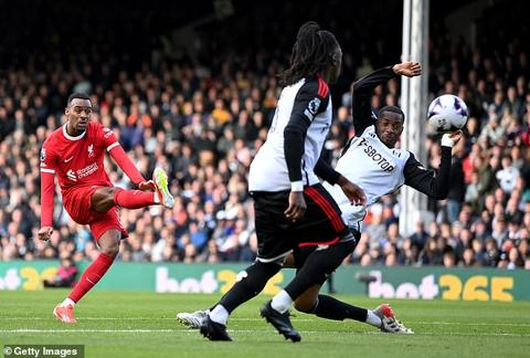 Ryan Gravenberch scored with a wonderful effort to restore the Reds lead at Craven Cottage