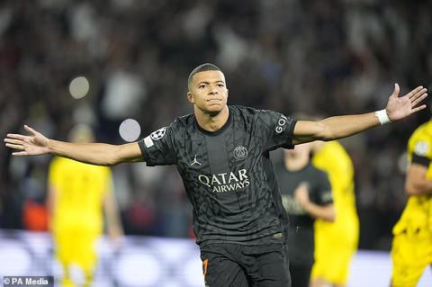 Kylian Mbappe sent PSG on their way to victory (Michel Euler/AP)