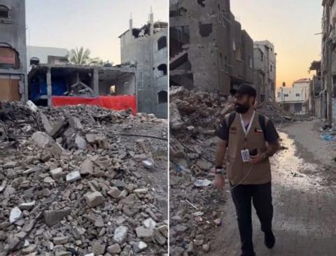 شاب كويتي يوثّق آثار الدمار في غزة ويبعث رسالة
